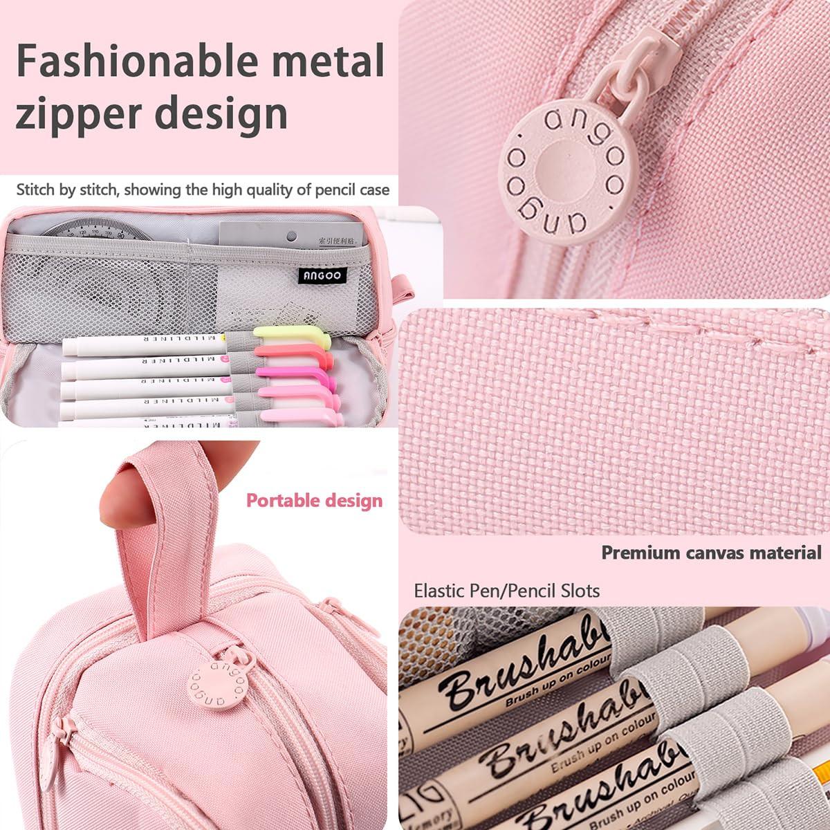 Only-bags.store Trousse à crayons avec grande capacité Trousse à crayons à 3 compartiments Trousse à crayons portable pour l'école pour l'étudiant  