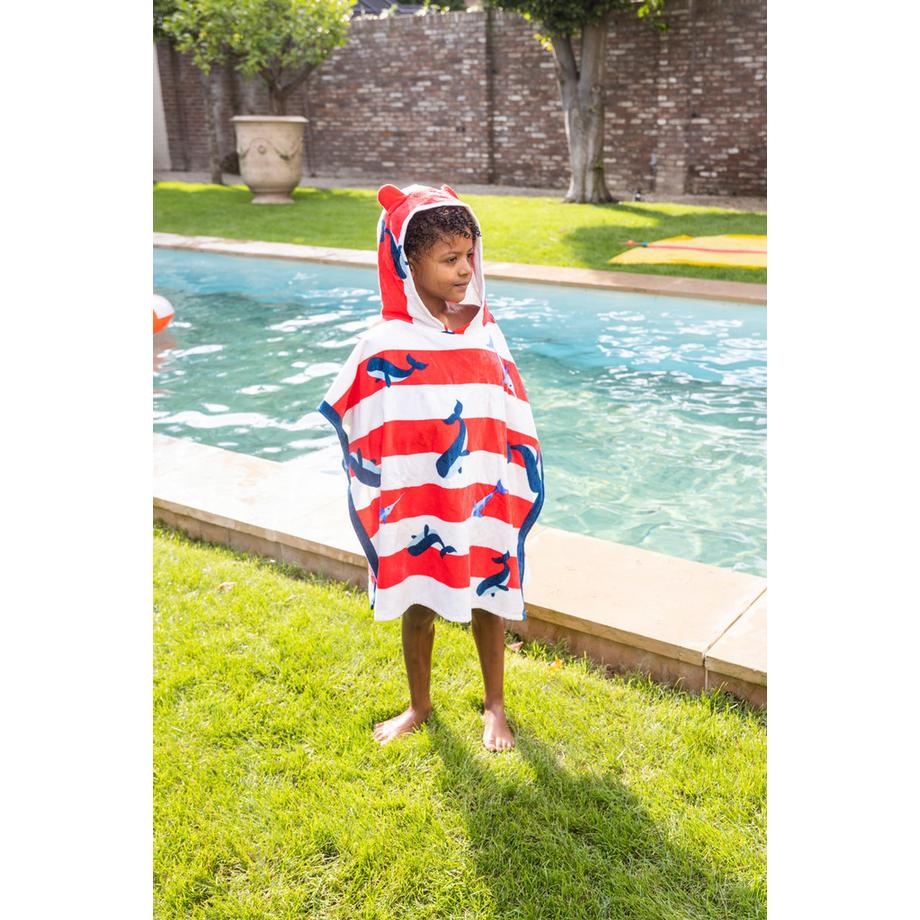 Swim Essentials  Luxe Beach Poncho Red Whale 