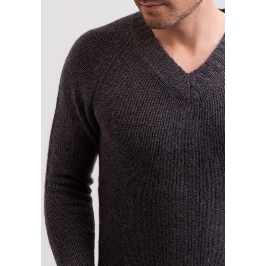 CASH-MERE.CH Recycelter Kaschmir V-Ausschnitt Pullover  