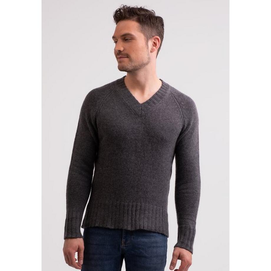 CASH-MERE.CH Recycelter Kaschmir V-Ausschnitt Pullover  