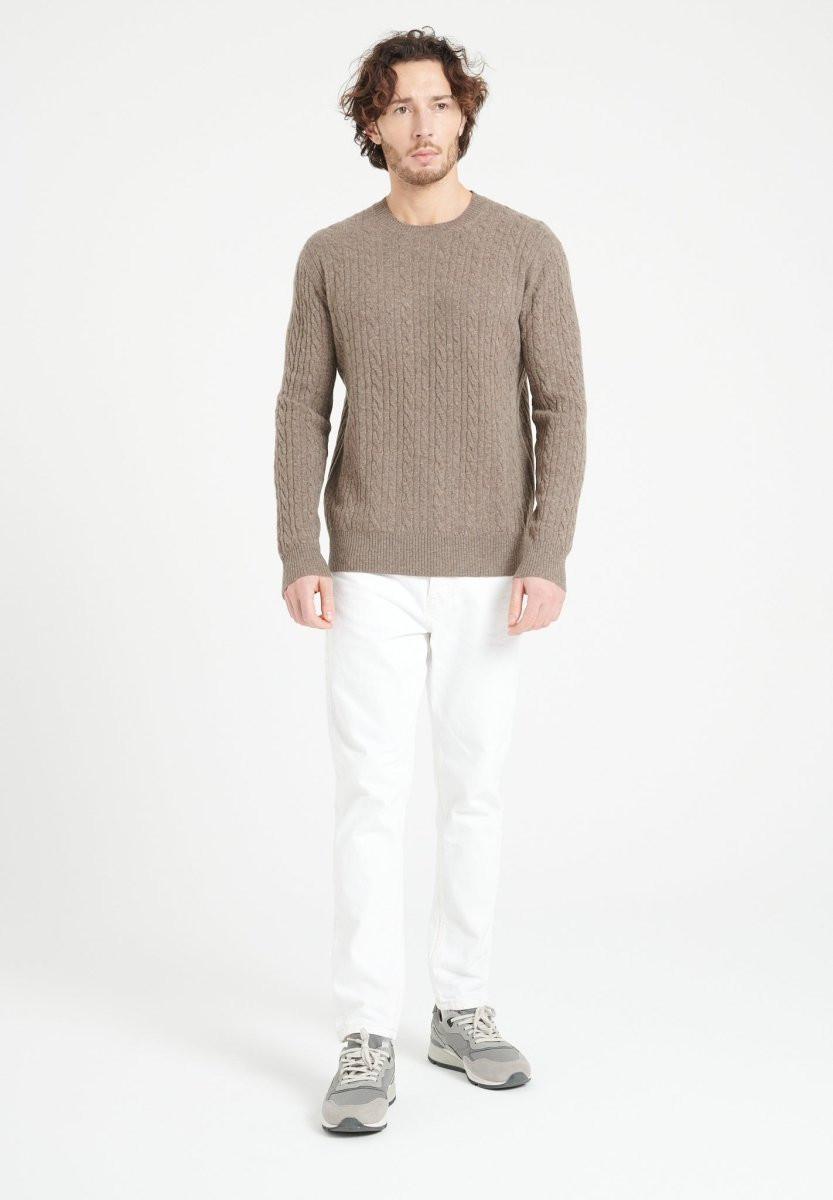 Image of Zach 5 Pullover Mit Rundhalsausschnitt - 100% Kaschmir Unisex Taupe L