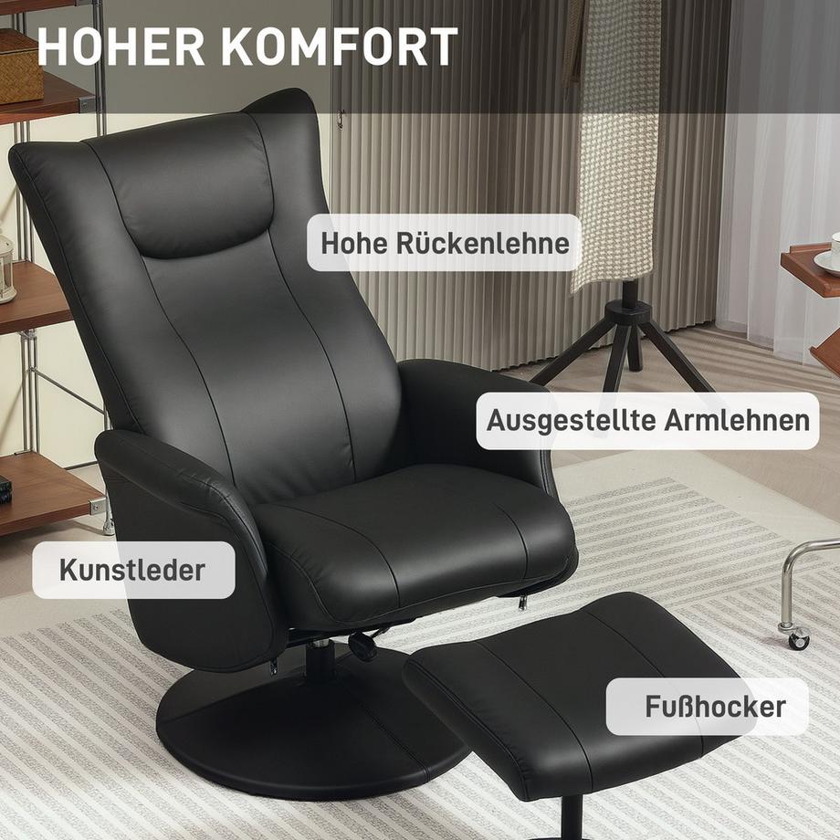 HOMCOM Relaxsessel mit Hocker  