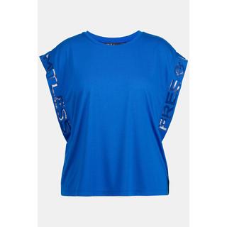 Ulla Popken  T-shirt con scritta stampata, finissaggio antibatterico, scollo a girocollo e mezze maniche 