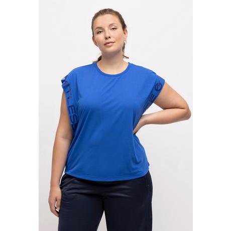 Ulla Popken  T-shirt con scritta stampata, finissaggio antibatterico, scollo a girocollo e mezze maniche 