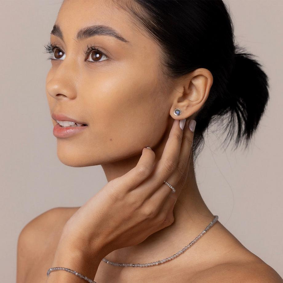 Balibay  Manolja Feine Ohrstecker mit Labradorit Steinen & Silber 