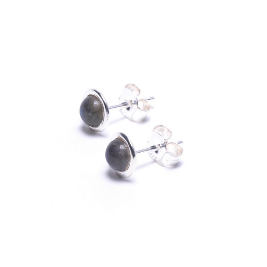 Manolja Feine Ohrstecker mit Labradorit Steinen & Silber