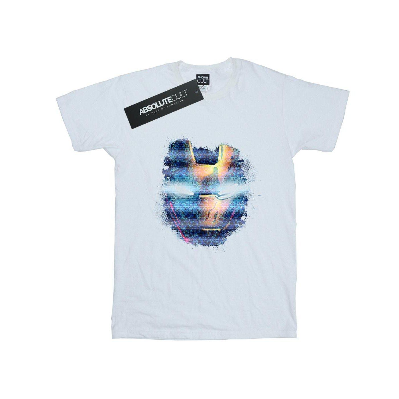 Image of Avengers Iron Man Distressed Head Tshirt Herren Weiss L