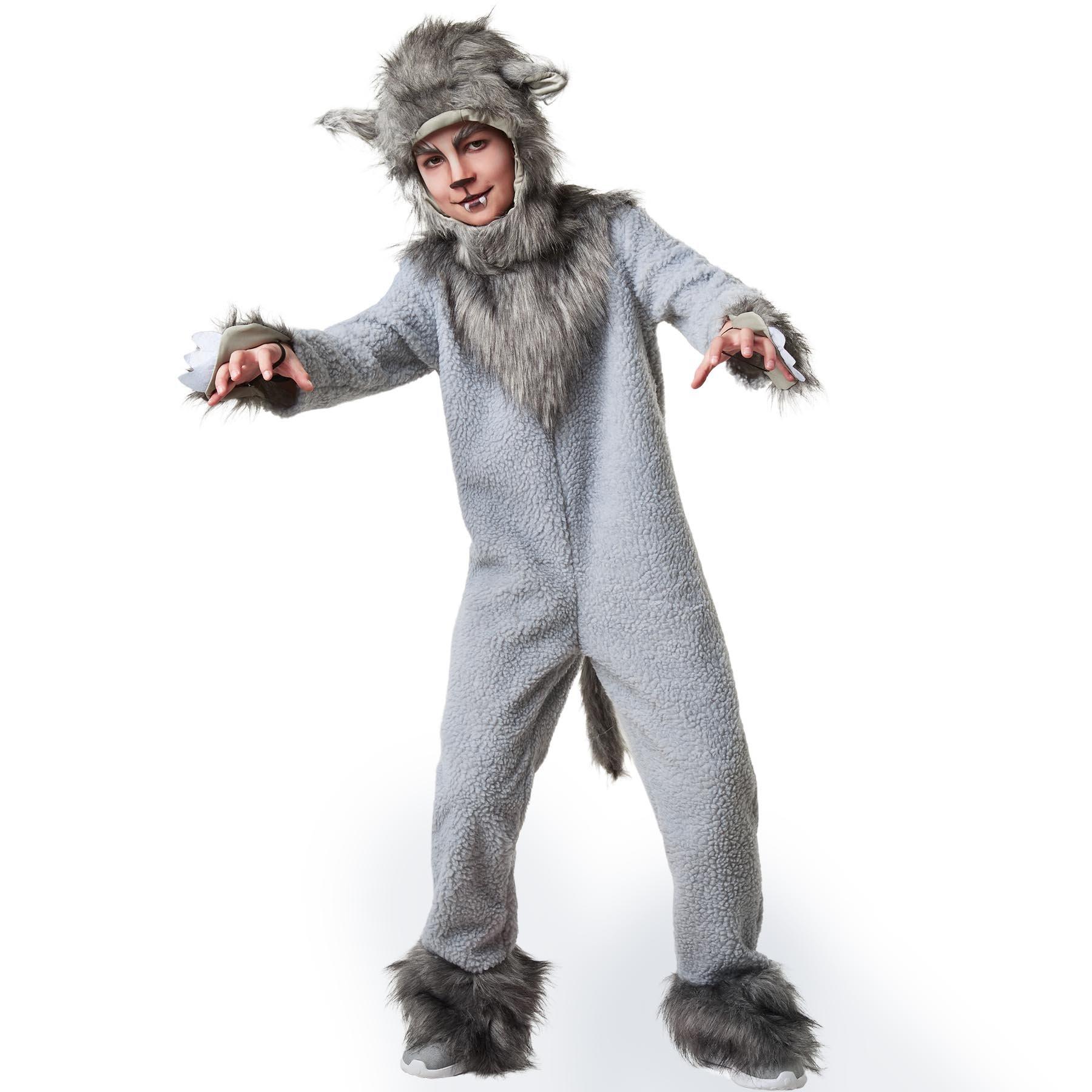 Image of Kinderkostüm Wölfchen Wildfang Grau