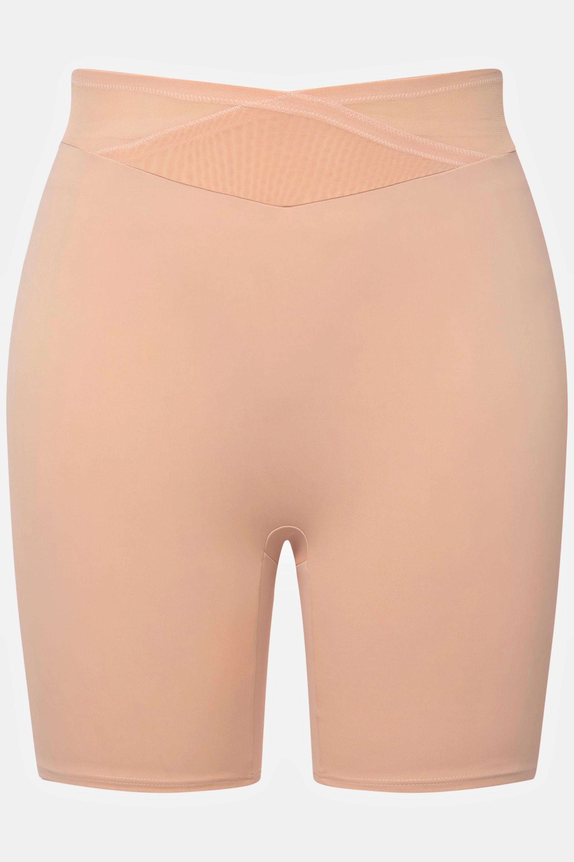 Ulla Popken  Pantaloncino modellante a vita alta con effetto incrociato e alta fascia in mesh 