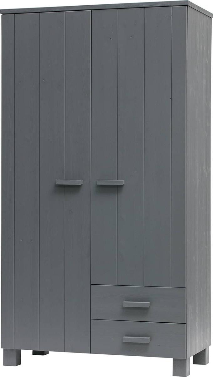 mutoni Armoire Dennis avec tiroirs pin gris acier  