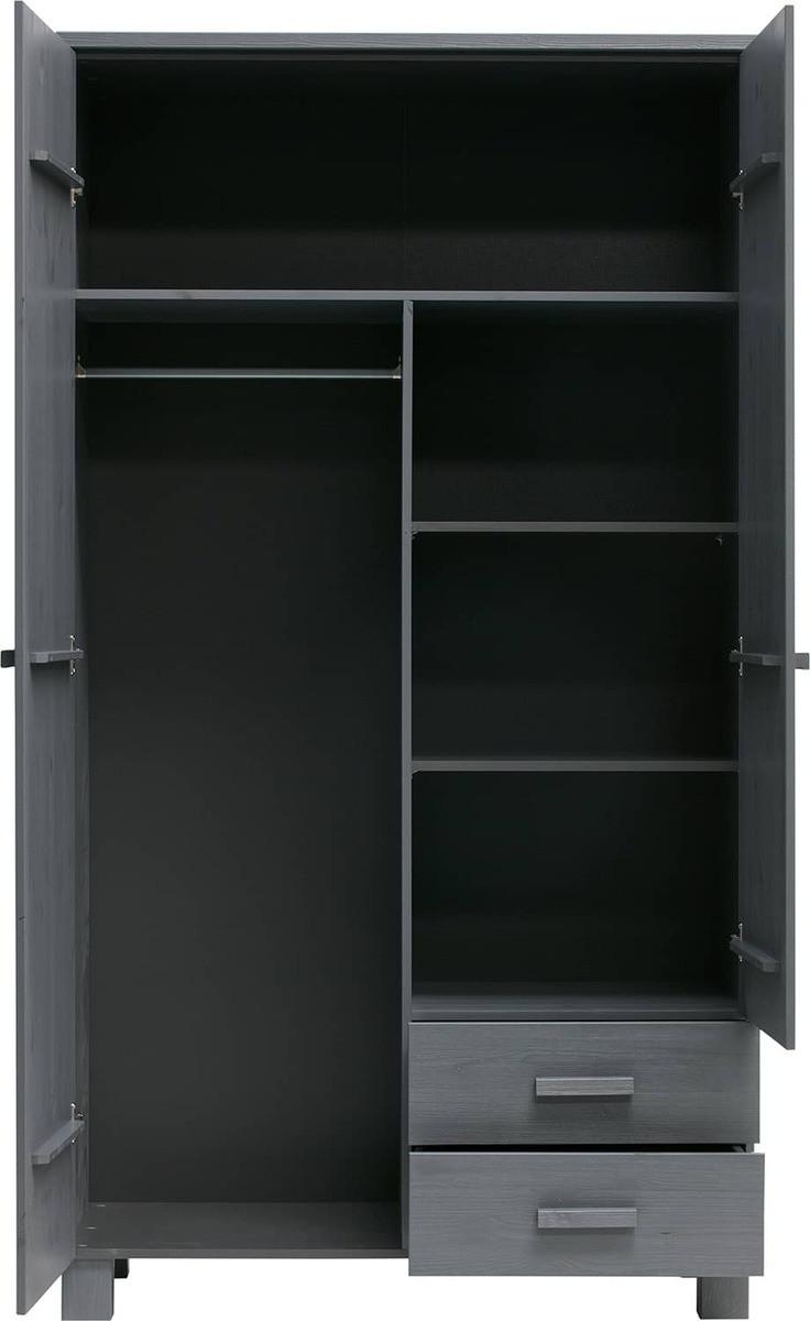 mutoni Armoire Dennis avec tiroirs pin gris acier  