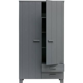 mutoni Armoire Dennis avec tiroirs pin gris acier  