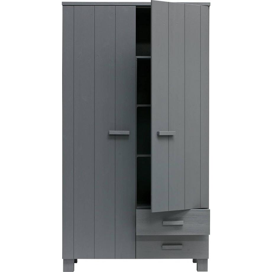 mutoni Schrank Dennis mit Schubladen Kiefer stahlgrau  