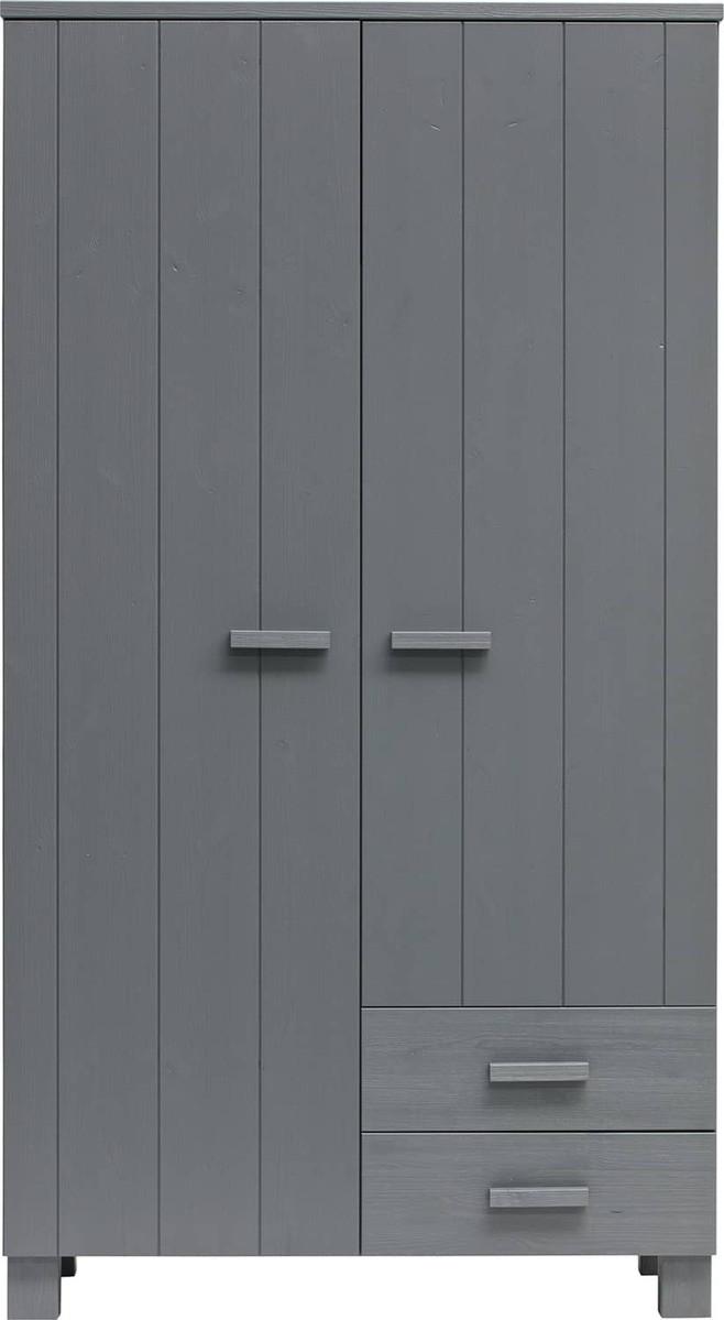 mutoni Armoire Dennis avec tiroirs pin gris acier  