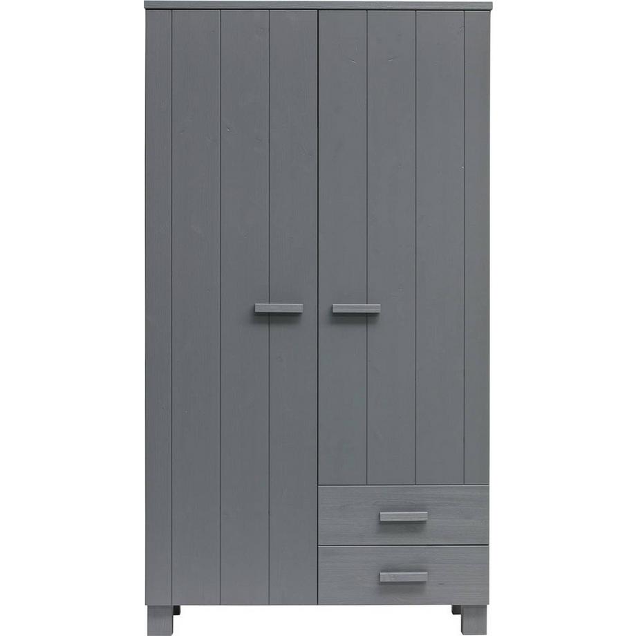 mutoni Schrank Dennis mit Schubladen Kiefer stahlgrau  
