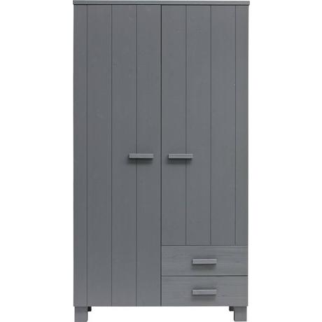 mutoni Armoire Dennis avec tiroirs pin gris acier  