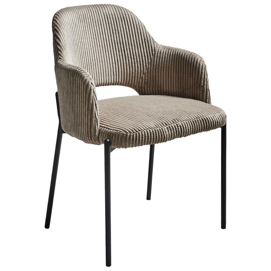 Beliani Lot de 2 chaises de salle à manger en Velours côtelé Rétro RATON  