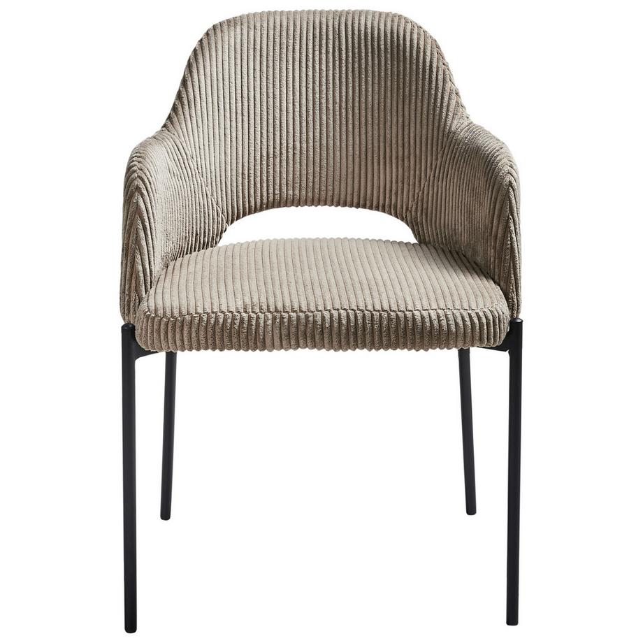 Beliani Lot de 2 chaises de salle à manger en Velours côtelé Rétro RATON  