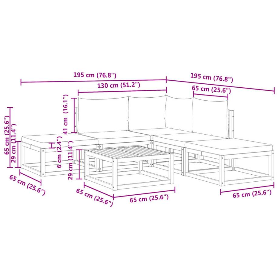 VidaXL Salon de jardin bois d'acacia  