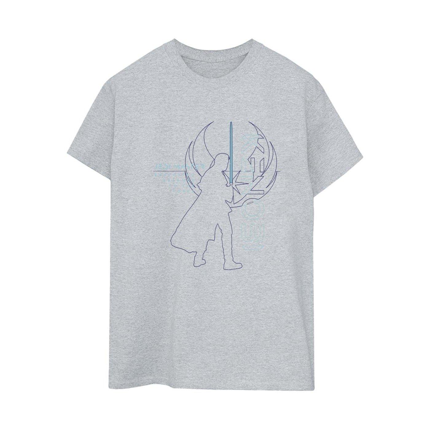 Image of Obiwan Kenobi Jedi Master Balance Tshirt Damen Grau 3XL