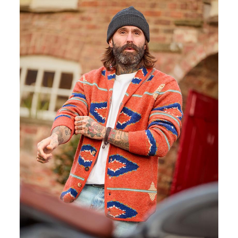 Joe Browns Schalkragen Strickjacke mit Aztekenmuster  