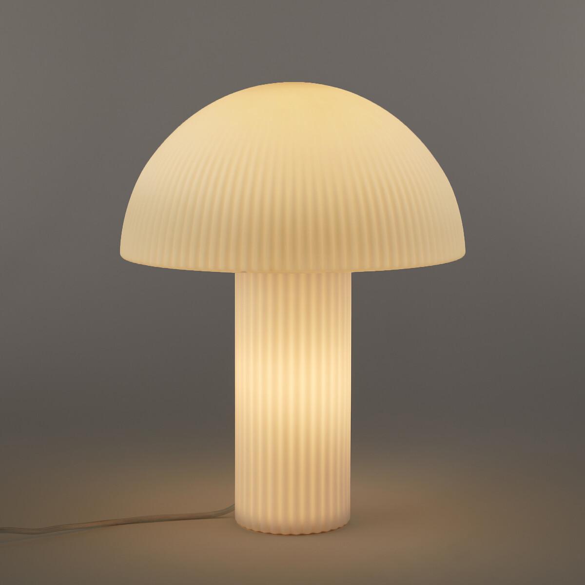 La Redoute Intérieurs Lampe à poser verre opaline strié  