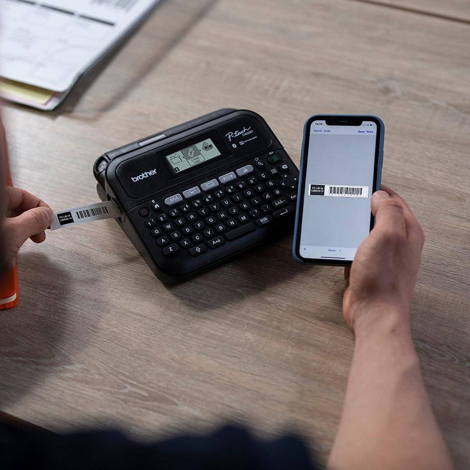 brother  PT-D460BTVP stampante per etichette (CD) Trasferimento termico 180 x 180 DPI 30 mm/s Con cavo e senza cavo TZe Bluetooth QWERTY 