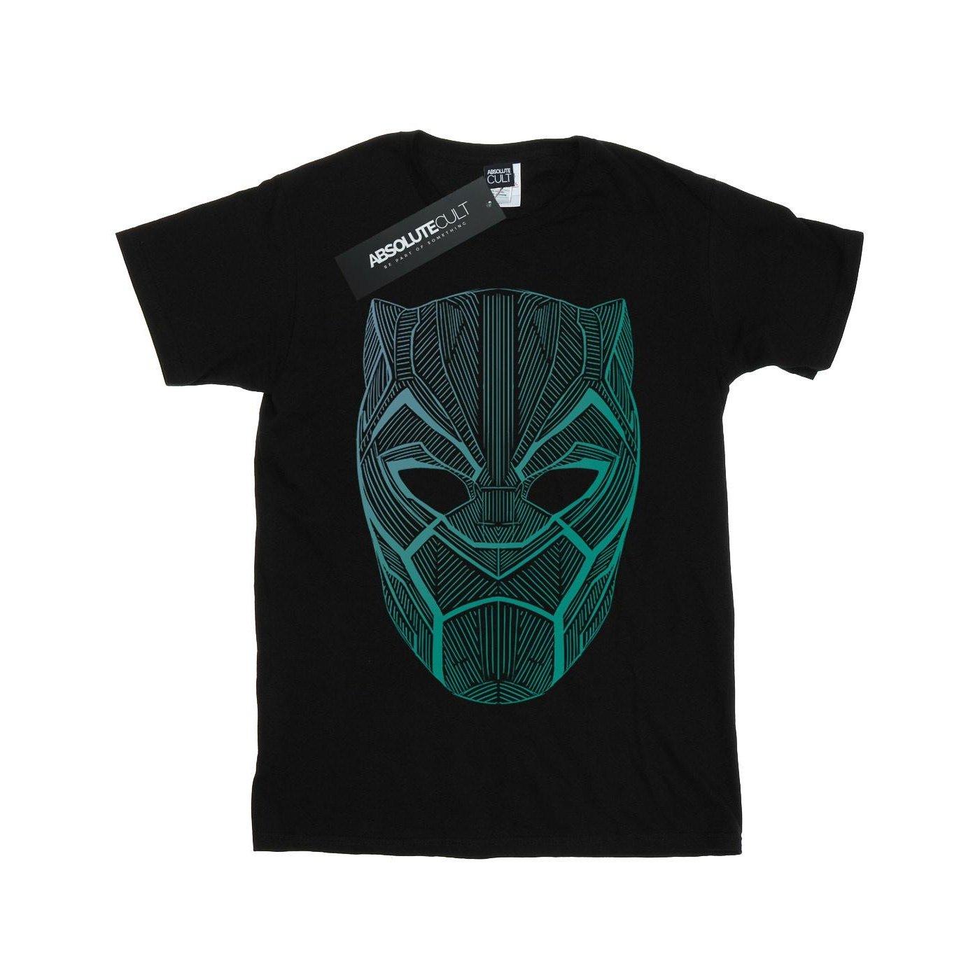Image of Black Panther Tribal Mask Tshirt Jungen Schwarz 140/146