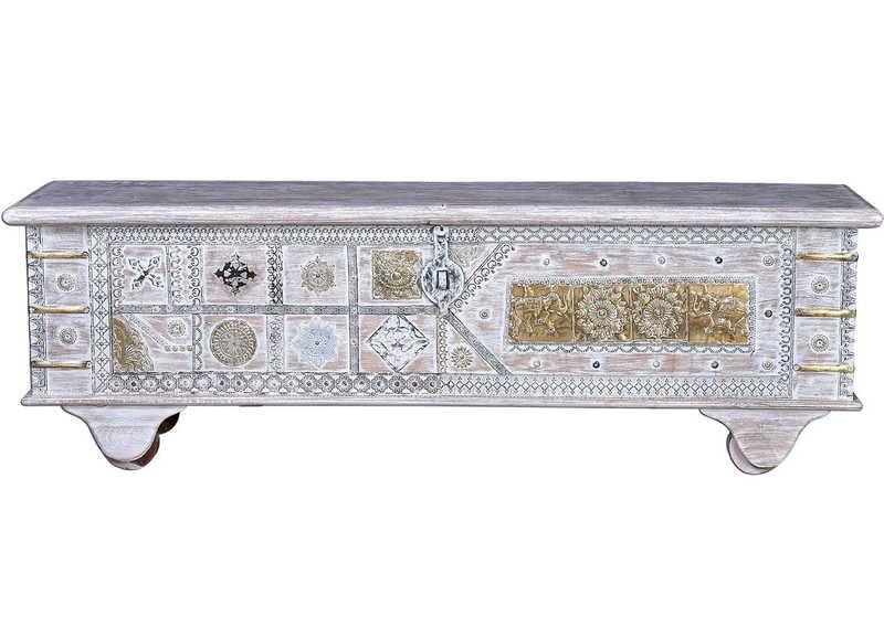 Image of Truhe Mango vintage weiss 145x40 Truhe Mango vintage weiss 145x40