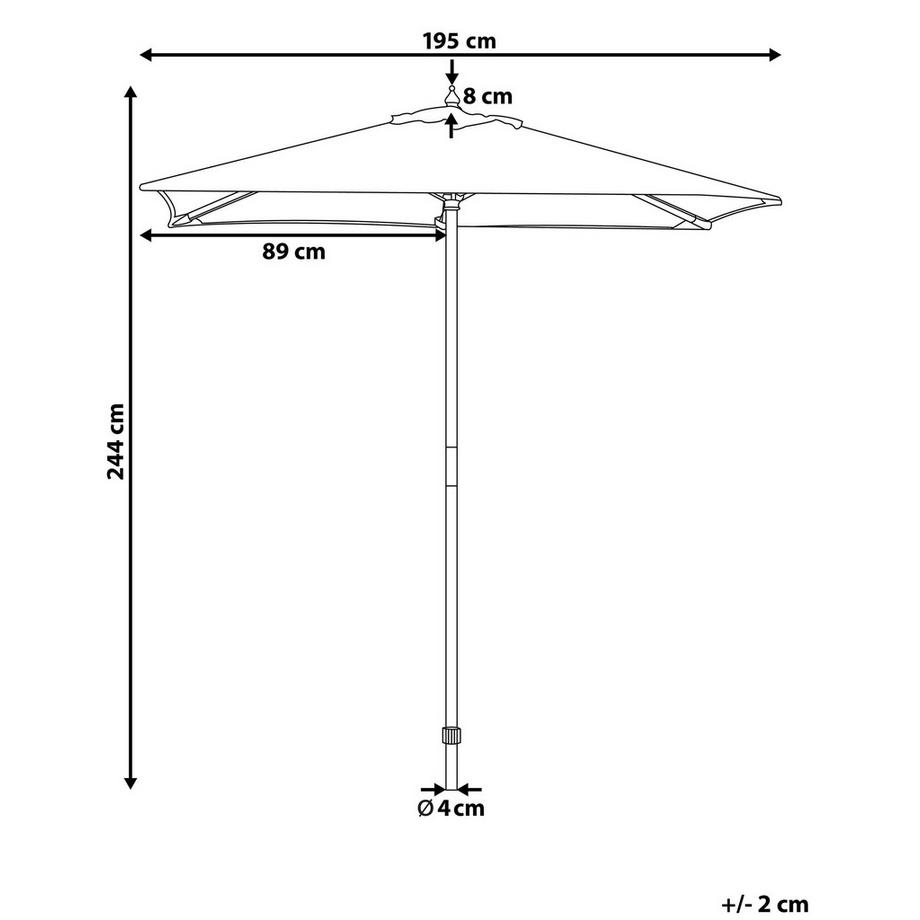 Beliani Parasol de jardin en Tissu TOSCANA  