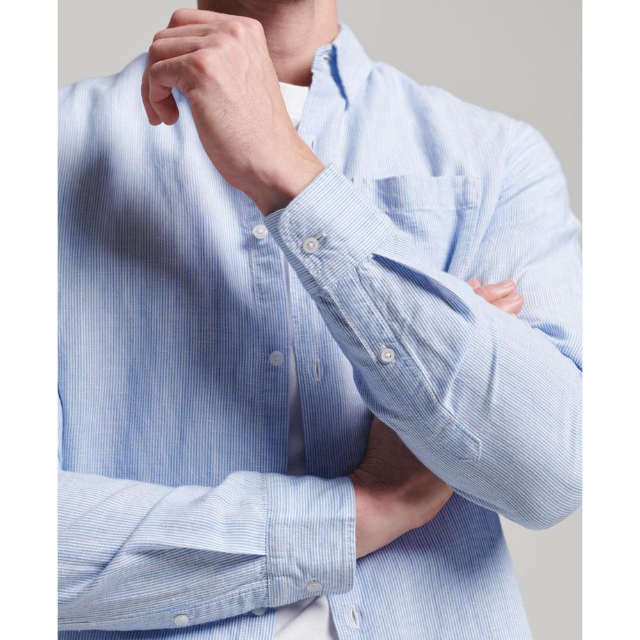 Superdry Studios Leinen Bio-Baumwolle Button Down Hemd  