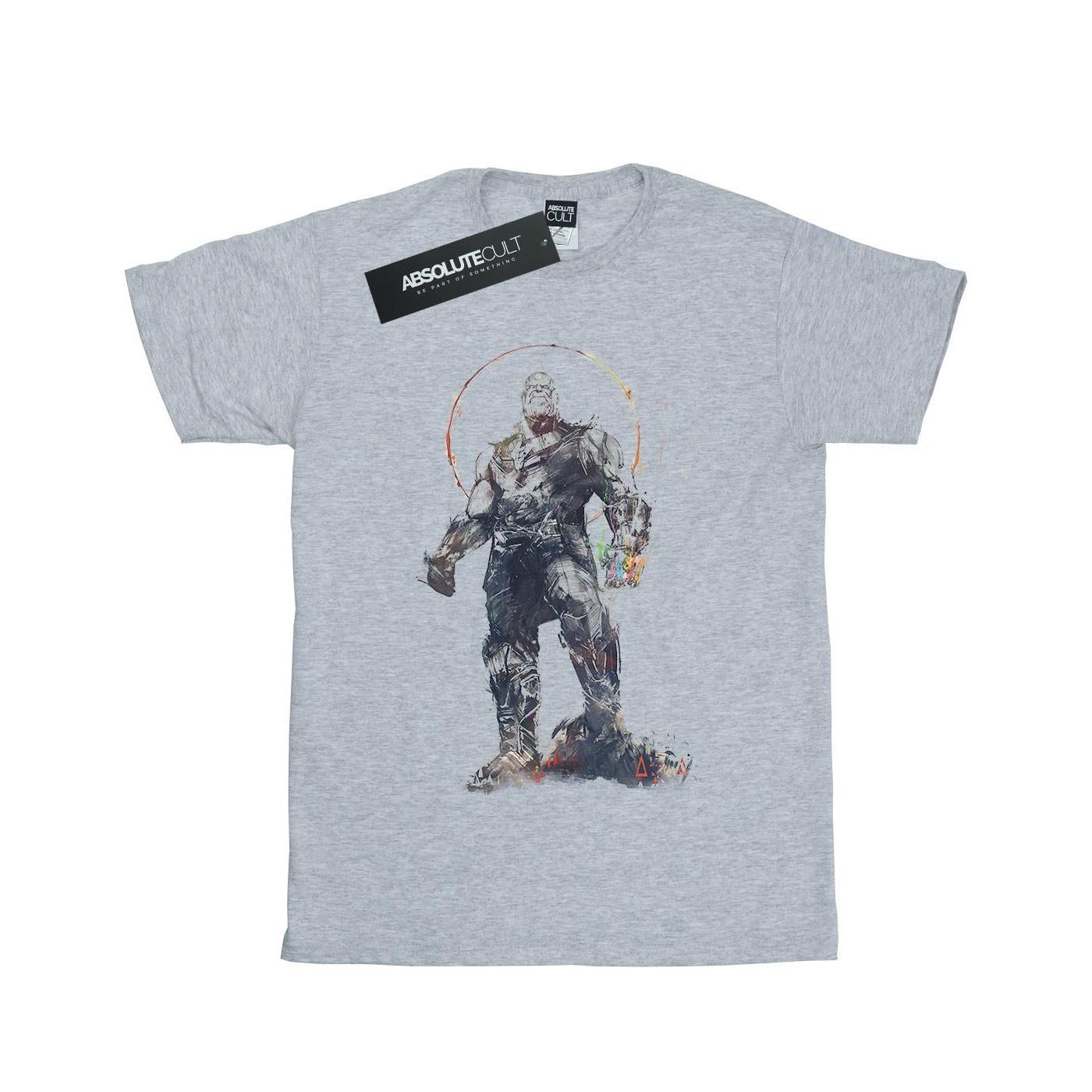 Image of Avengers Infinity War Thanos Sketch Tshirt Damen Grau L