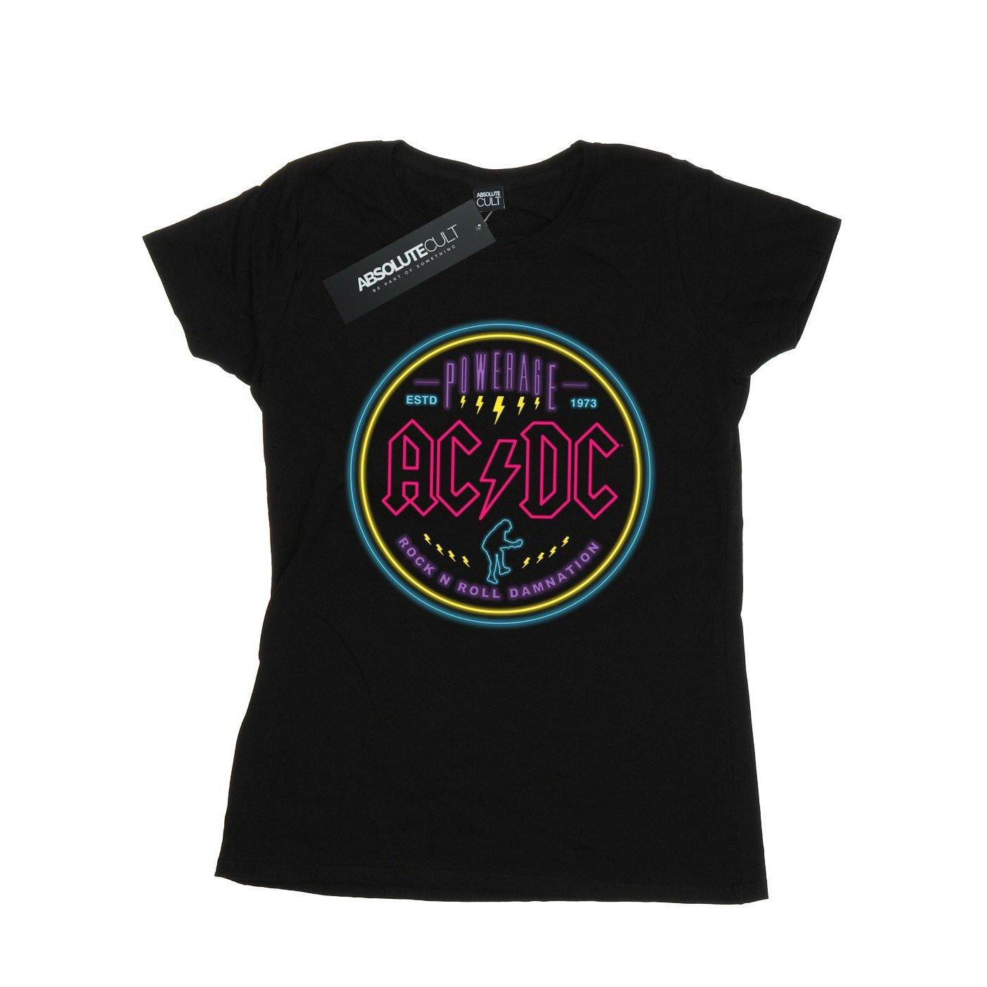 Image of Acdc Circle Neon Tshirt Damen Schwarz L
