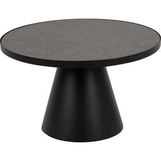 mutoni Table basse Eliot verre céramique noir rond 65x65  