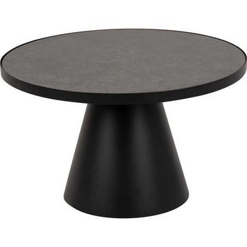 Table basse Eliot verre céramique noir rond 65x65