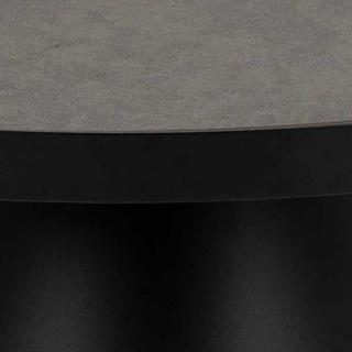 mutoni Table basse Eliot verre céramique noir rond 65x65  