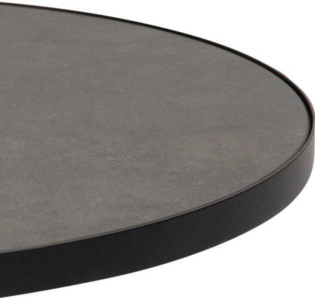 mutoni Table basse Eliot verre céramique noir rond 65x65  