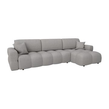 Ecksofa mit Schlaffunktion - Ecke wechselbar - Bouclé-Stoff - Grau - ISSORO