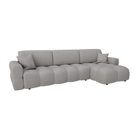 Vente-unique Ecksofa mit Schlaffunktion - Ecke wechselbar - Bouclé-Stoff - Grau - ISSORO  