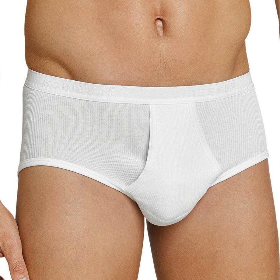 Schiesser Original Classics Côtelé Double Slip de Sport avec Braguette Lot de 4  