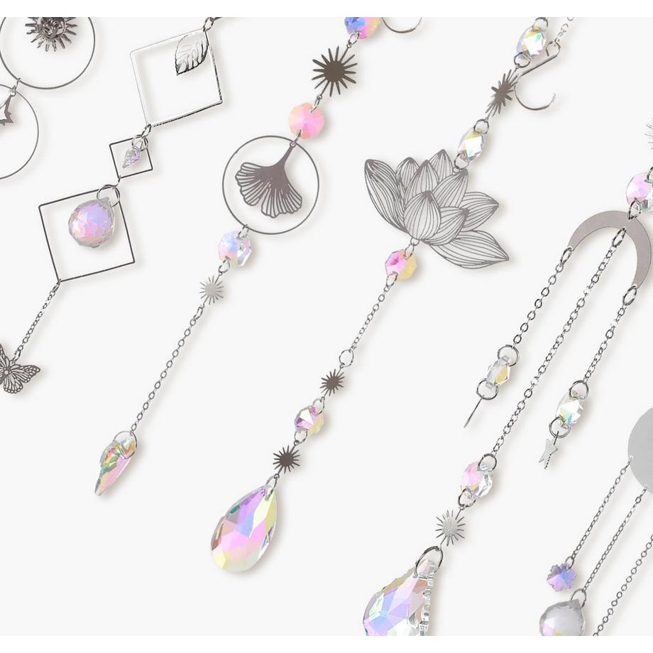 Alopini Pendentifs en cristal, 6 pièces, perles de lotus, décoration de fenêtre, accroche-soleil en cristal  