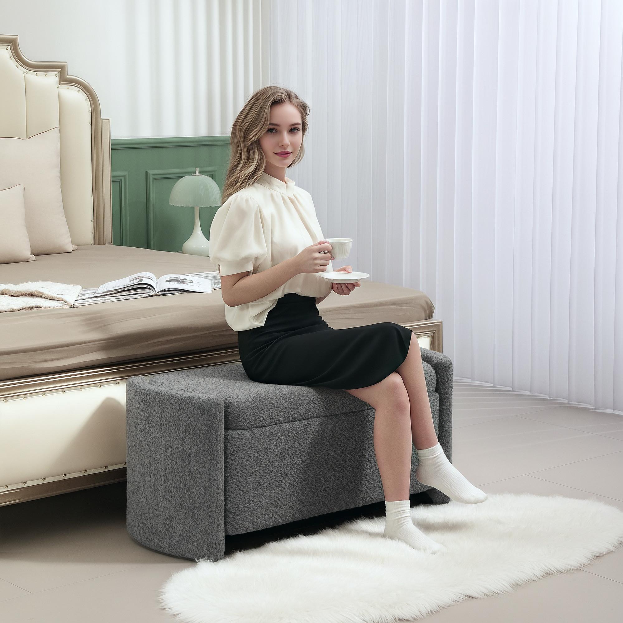 HOMCOM Banc avec espace de rangement  