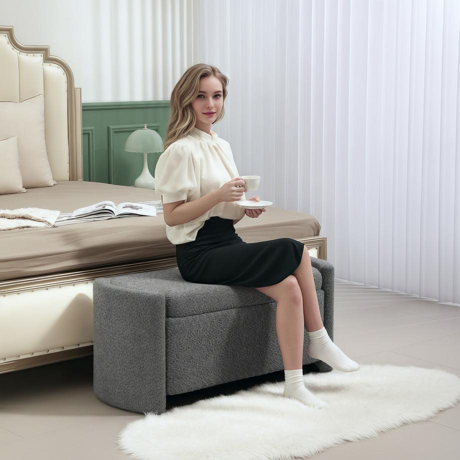 HOMCOM Banc avec espace de rangement  