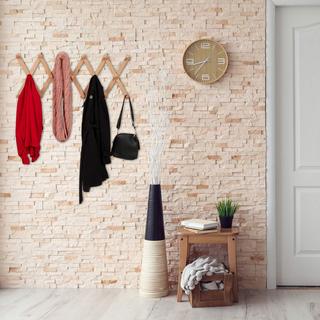 Northio Appendiabiti da parete retrattile in legno  