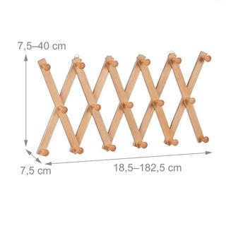 Northio Appendiabiti da parete retrattile in legno  