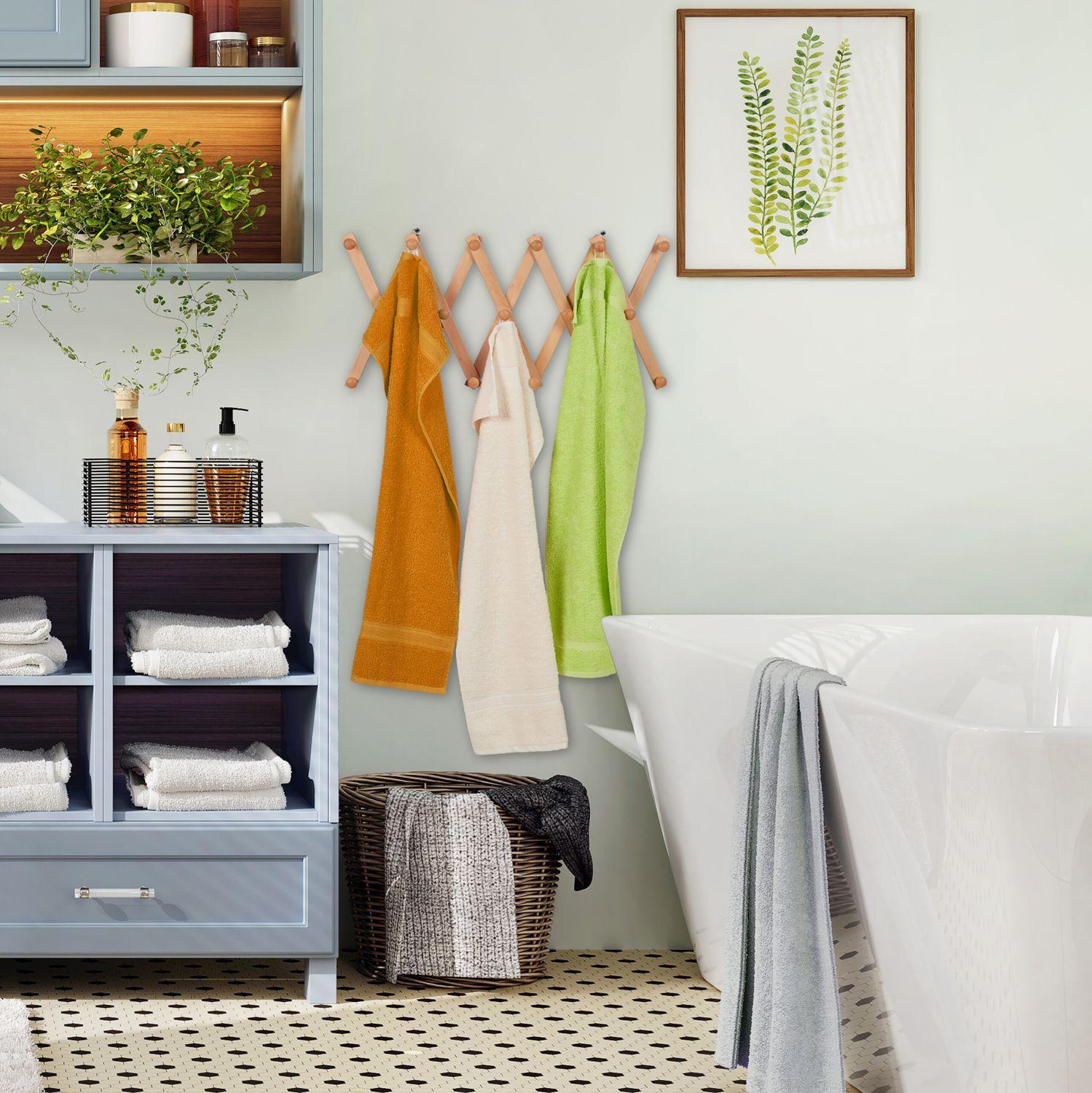 Northio Appendiabiti da parete retrattile in legno  