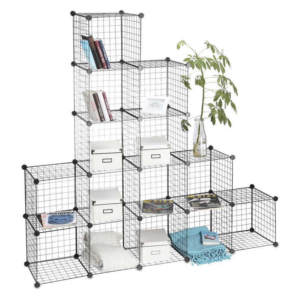 B2X Steckregale aus Drahtgitter 16 Fächer  