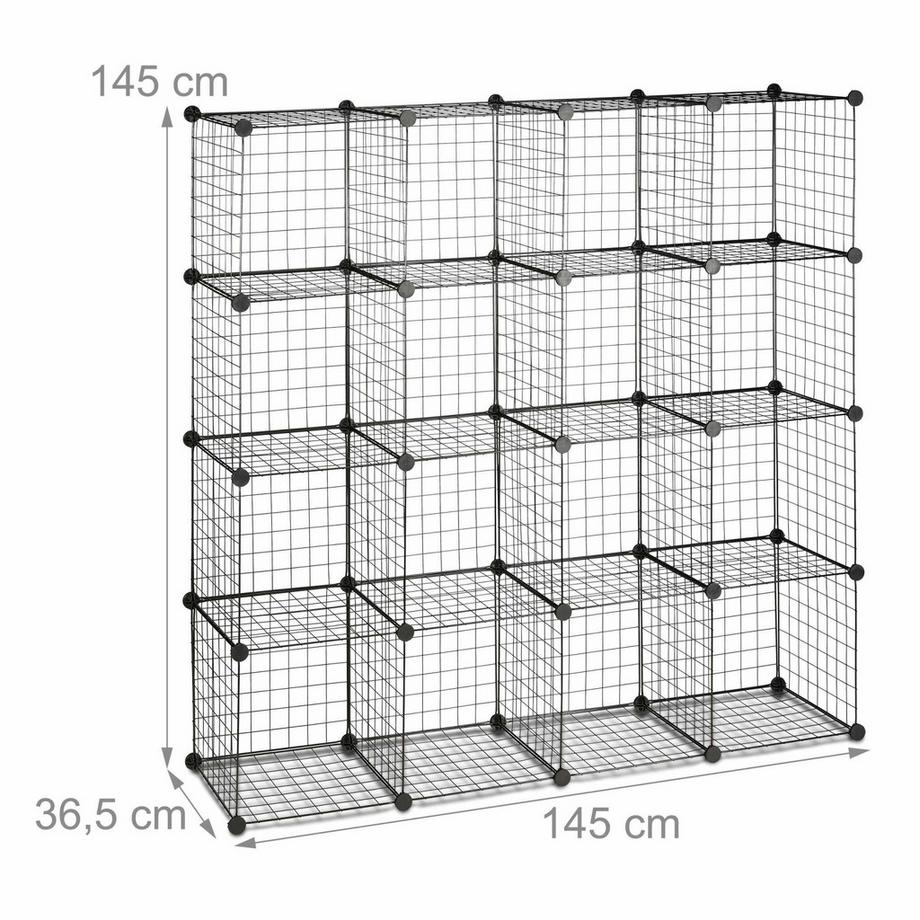 B2X Steckregale aus Drahtgitter 16 Fächer  