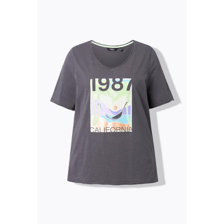 Ulla Popken California V-Ausschnitt Halbarm T-Shirt  