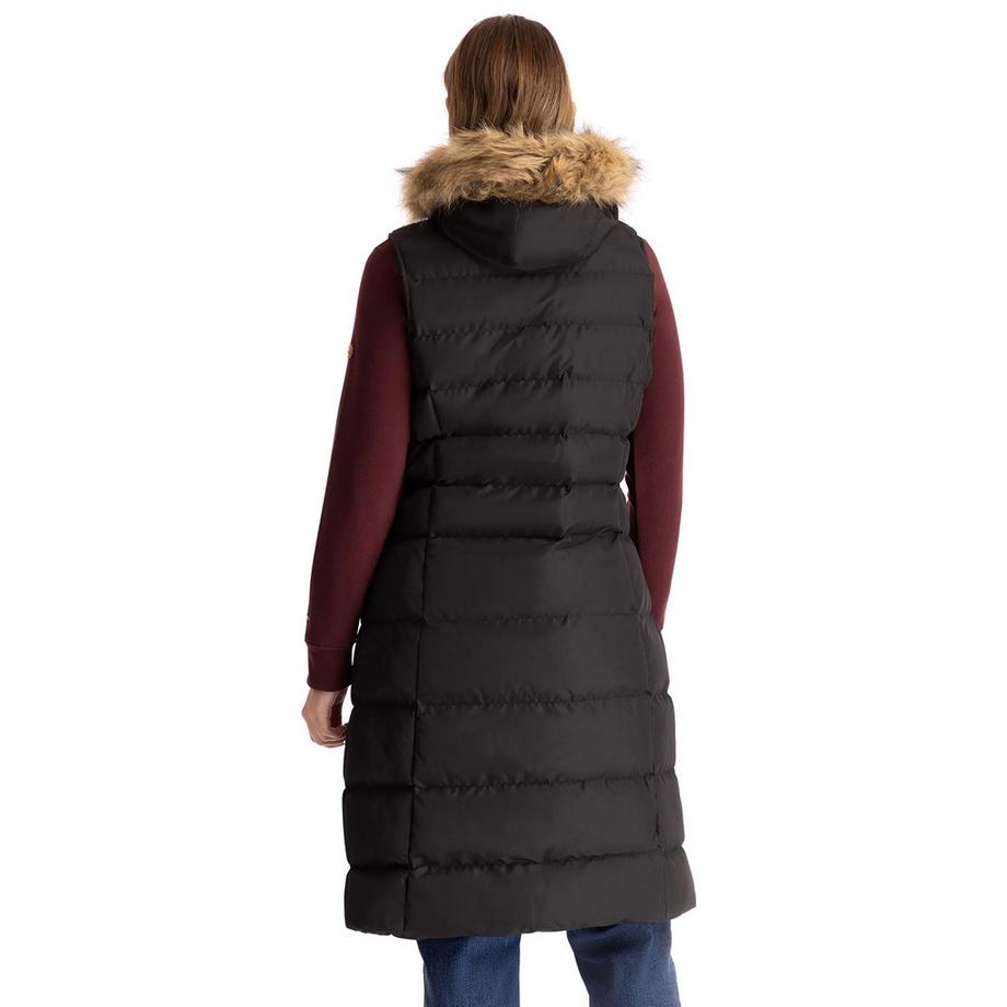 Trespass Audrey Gilet Lungo Imbottito con Cappuccio in Pelliccia Sintetica  